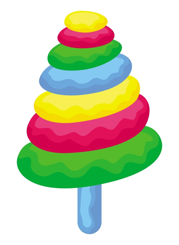 五颜六色的糖果风格的圣诞树