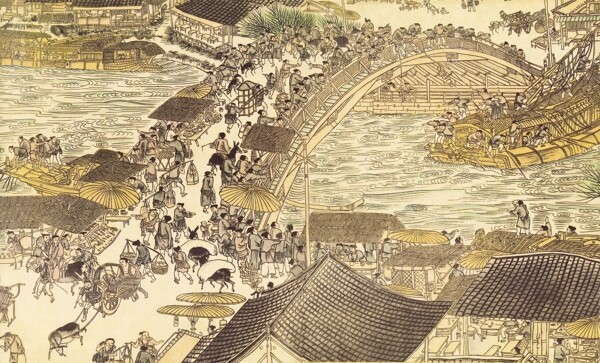 中国民间艺术品中华刺绣民间艺术山水画清明上河图古画花瓶风景画工女绣女古人民间艺术画PSD分层素材源文件中国传统元素整合图库