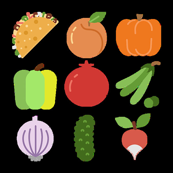 彩色的蔬菜图标