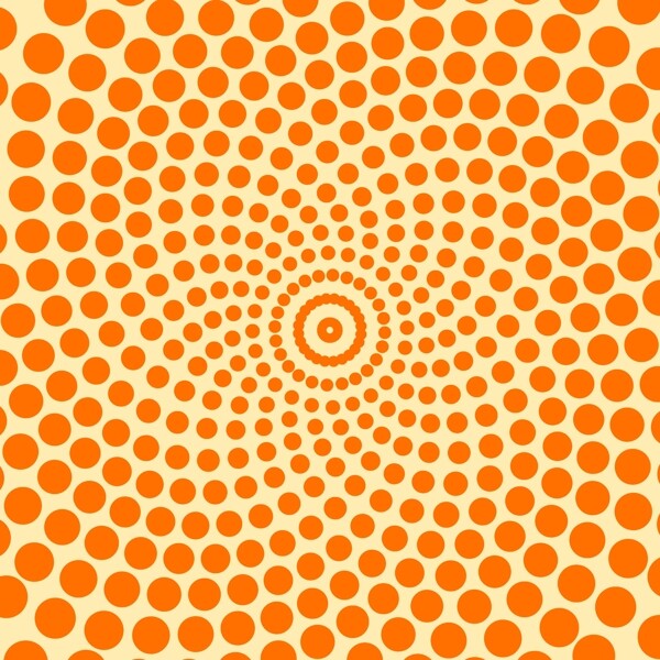 带点的橙色圆形几何背景