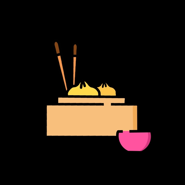 早餐蒸笼包子碗筷设计