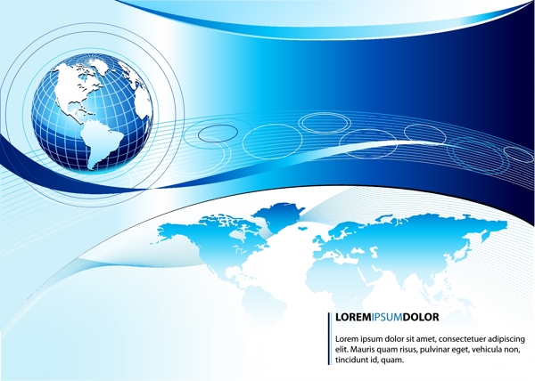 蓝色商业全球背景模板