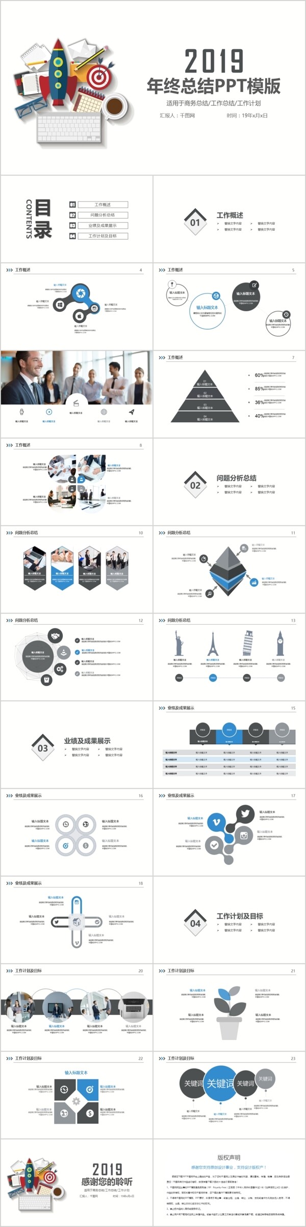 年终总结工作汇报新年计划策划ppt模版