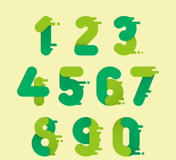 绿色双拼色数字图片