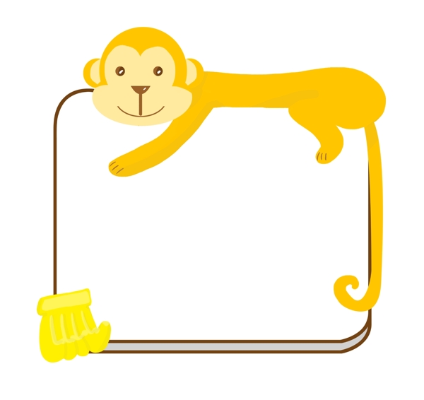 手绘猴子边框插画