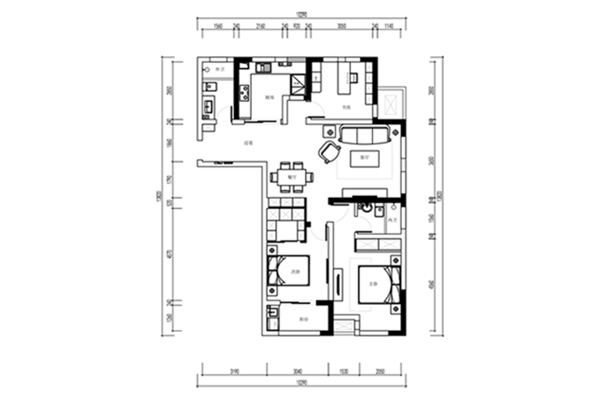 高层住宅CAD家装平面图
