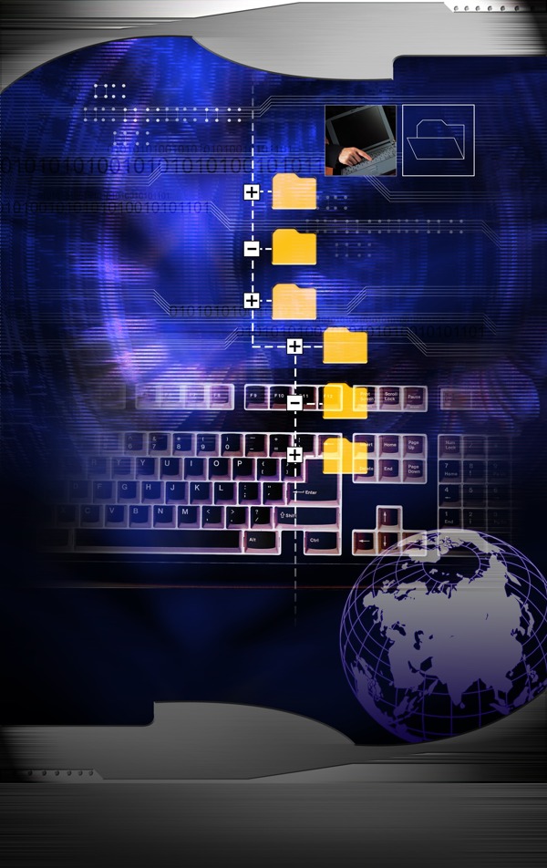 互联网时代地球键盘商务科技背景图片
