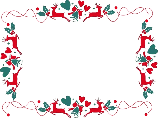 简约风圣诞小鹿边框可商用矢量图元素
