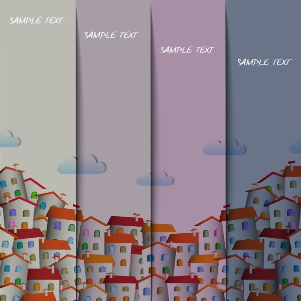 城市建筑纸张背景图片