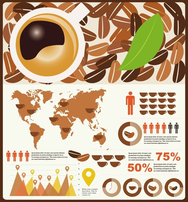 咖啡信息业务模板设计矢量图02