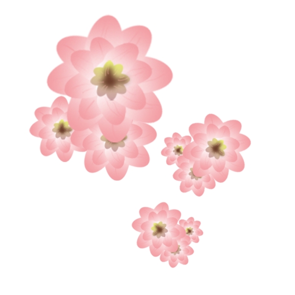 春季卡通粉色桃花装饰图案免抠图png