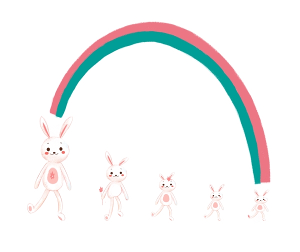 小兔边框卡通插画