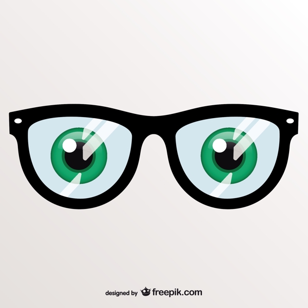 绿色眼睛和眼镜