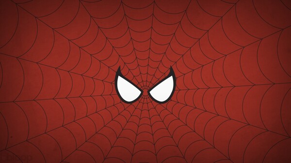 蜘蛛网红色背景高清壁纸