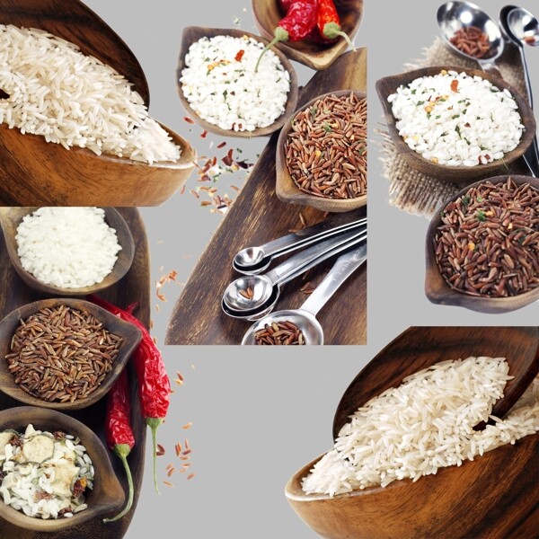 粮食大米餐桌图片