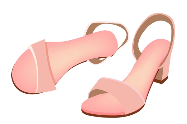 粉色夏日凉鞋