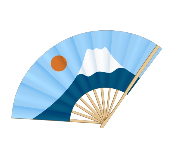 唯美富士山折扇插图
