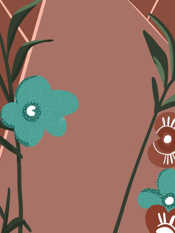 卡通粉色花卉植物背景设计