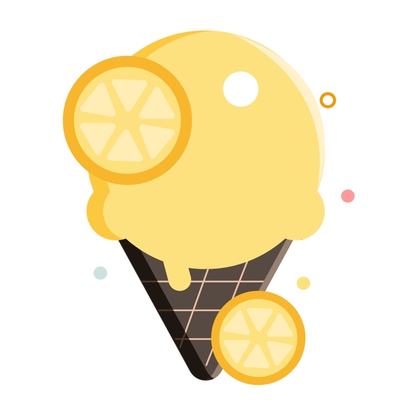 黄色水果冰淇淋