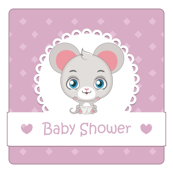 婴儿淋浴背景与鼠标