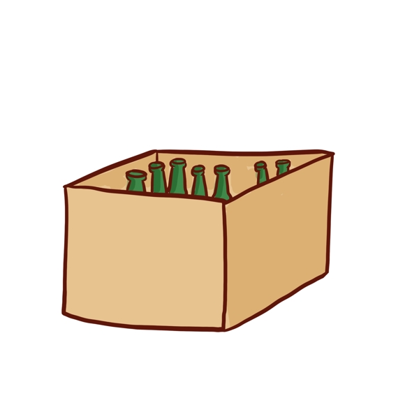 卡通手绘一箱啤酒设计