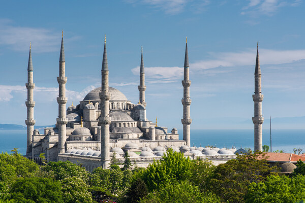 蓝色清真寺建筑风景