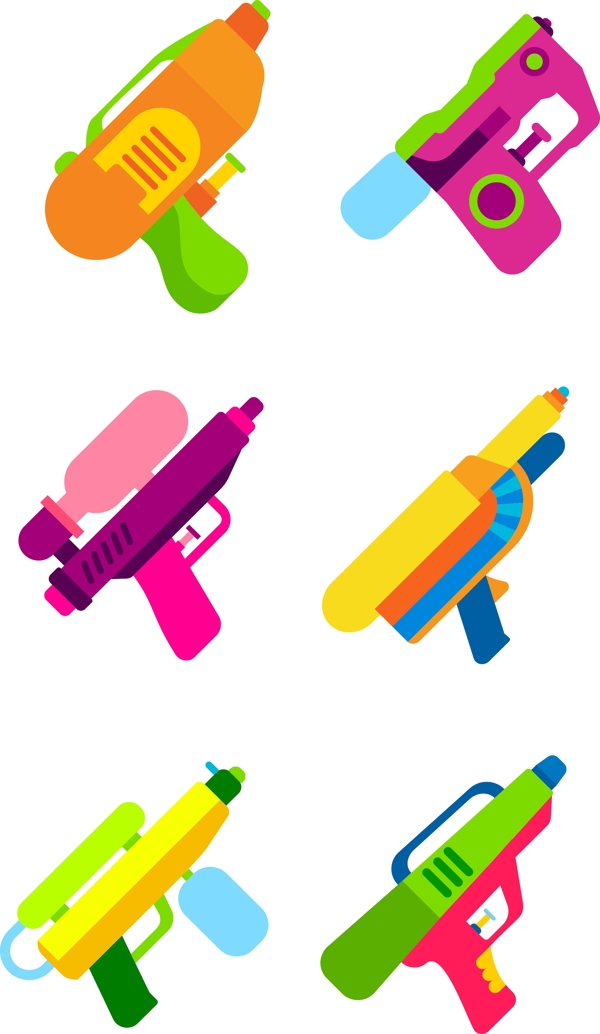卡通矢量呲水枪玩具