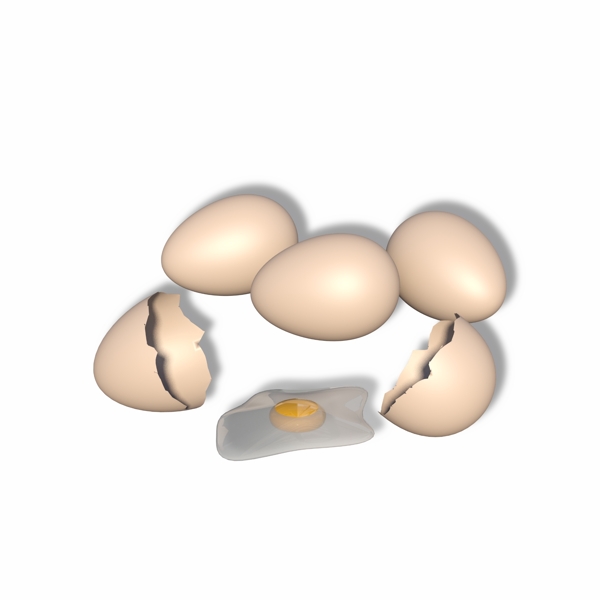 打碎的鸡蛋和蛋黄