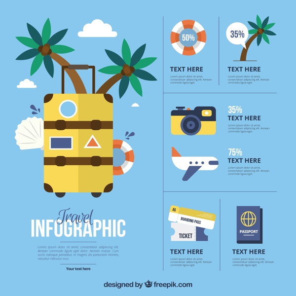 对于infography平旅游元素