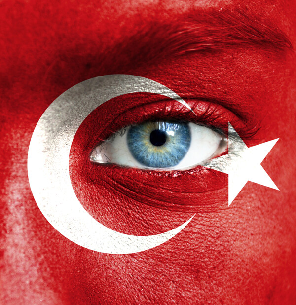 眼睛和土耳其国旗图片