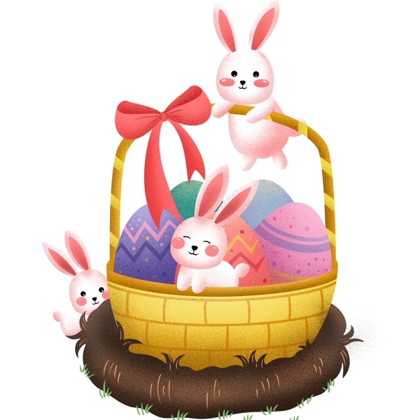 复活节彩蛋兔子插画