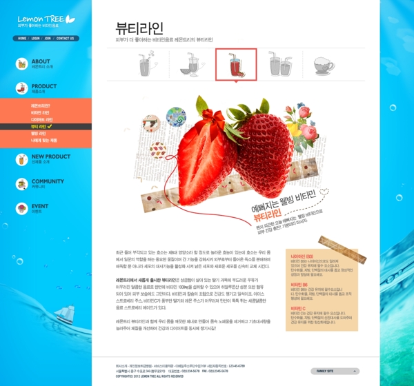 草莓网页素材psd网页模板