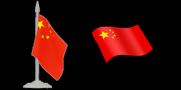 两个中国国旗免抠png透明图层素材