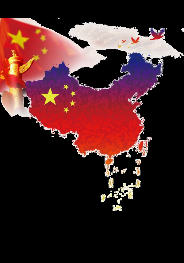 中国风地图Png元素素材