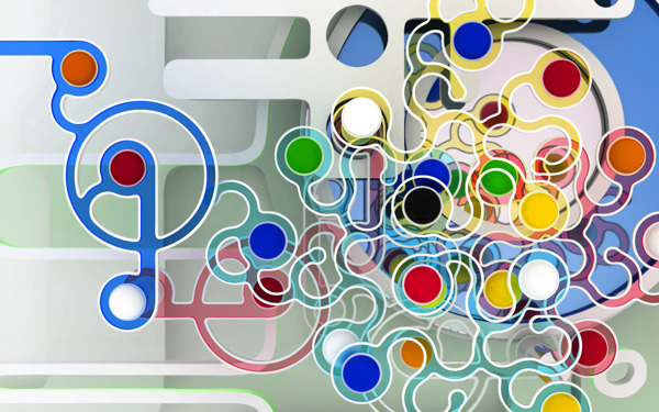 圆圈抽象梦幻水晶色彩绚烂3D三维立体科幻广告电脑设计图片