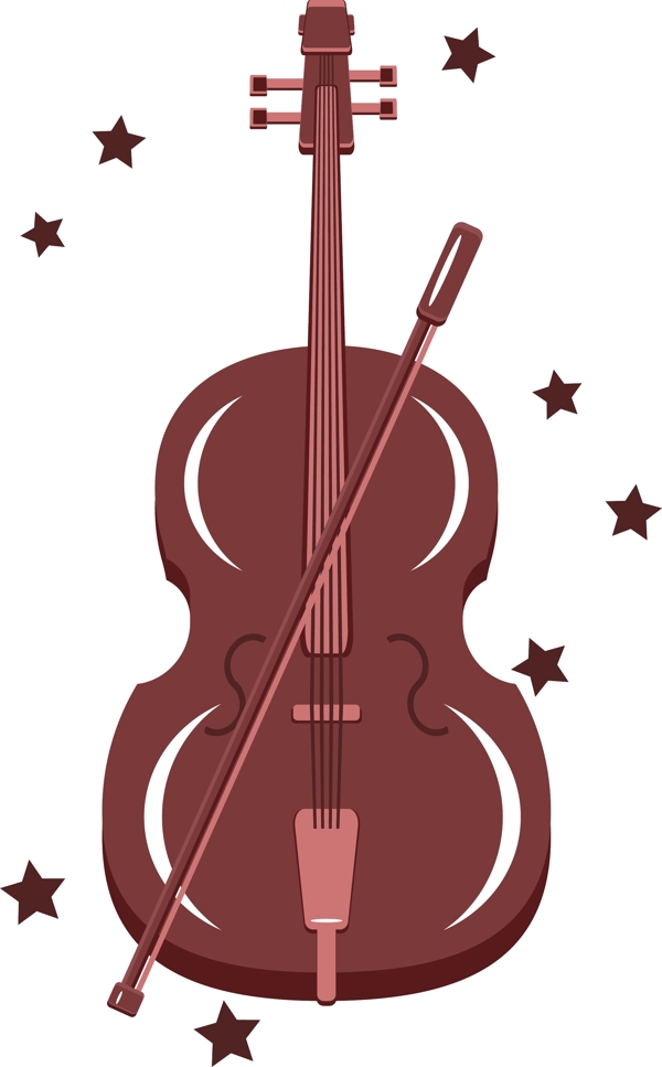 音乐乐器大提琴元素