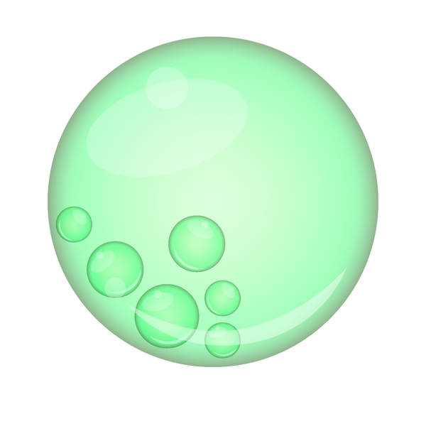 绿色的圆形气泡插画