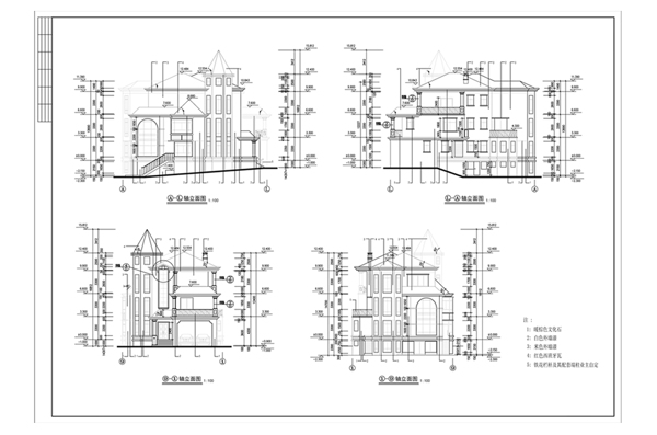 CAD欧式风格建筑施工图纸