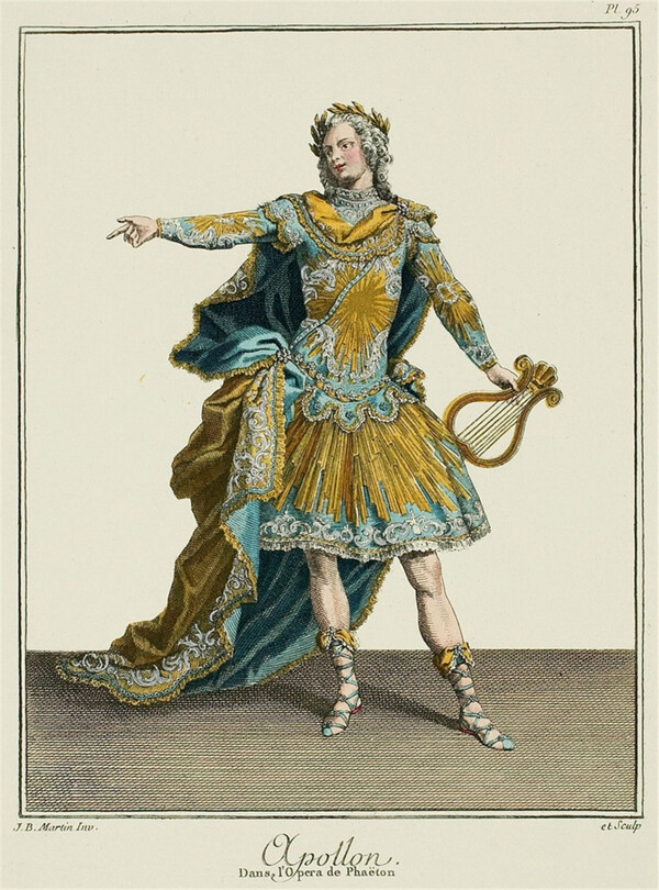 欧洲古典洛可可男款裙装效果图