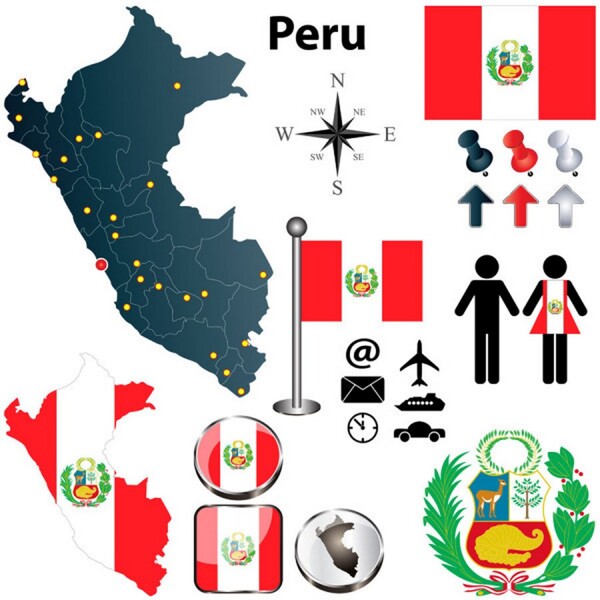 南美秘鲁共和国地图