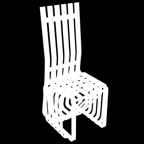 3d个性木制椅子模型
