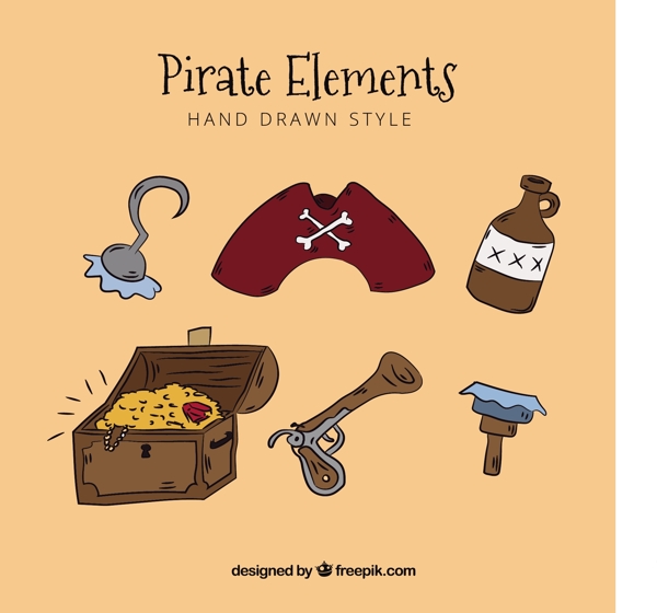 各种海盗元素装饰图标