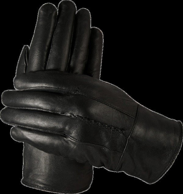 高级黑色真皮手套免抠png透明图层素材
