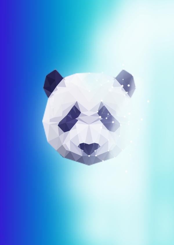 熊猫立体头像星空