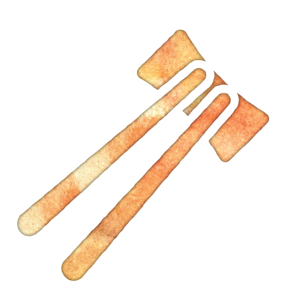 卡通橙色的筷子图标免抠图