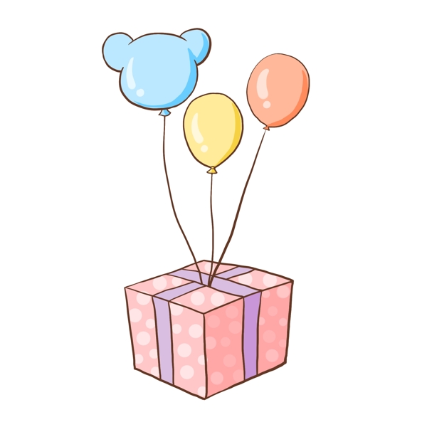 礼物礼盒气球小熊
