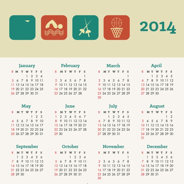 2014日历运动概念设计