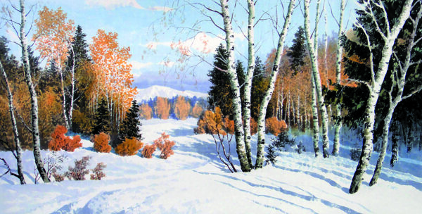 桦林冬雪图片