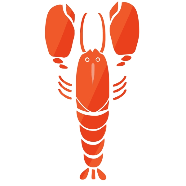 深海红色的龙虾插画