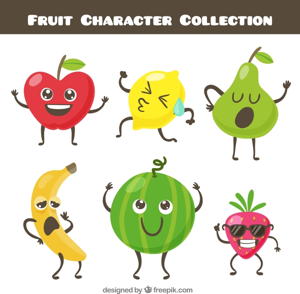 有趣的水果人物表情图标